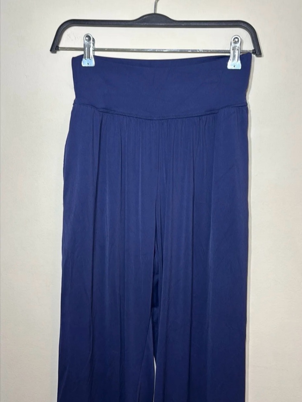 High-Waist Wide Leg Navy Pants